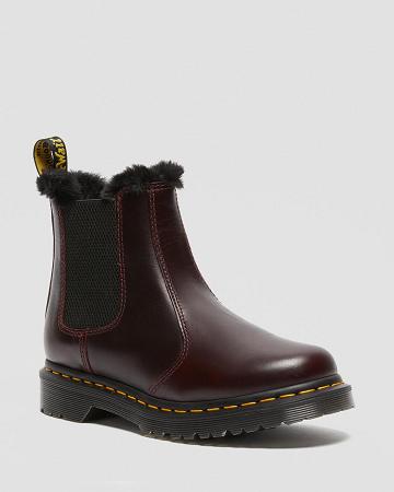 Botas de Invierno Dr Martens 2976 Leonore Faux Fur Forro Mujer Vino | MX 502TCE